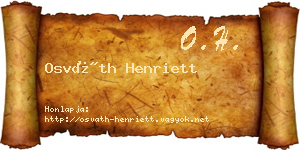 Osváth Henriett névjegykártya